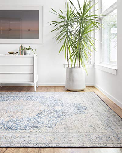 Loloi Layla Blue/Tangerine 2'-3" x 3'-9" Accent Rug - color: Blue / Tangerine, size: 2'3" x 3'9" (Rectangular)