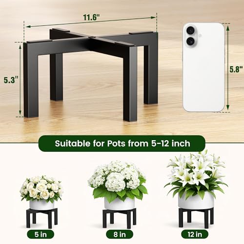 pickpiff Plant Stand Indoor Outdoor Flower Holder Metal 150lbs 1-Pack - size: 1 Pack