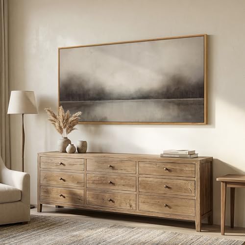 Large Framed Neutal Abstract Landscape Wall Art for Living Room, 60x30 In - color: Grey A, size: 60"L x 30"W