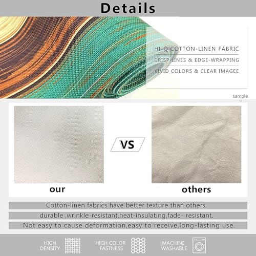 Emvency Table Runner and Placemats Set of 6, Abstract Watercolor Modern - color: Blue Abstract