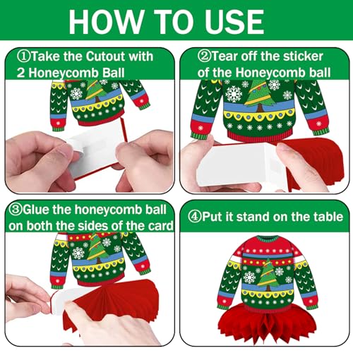 Christmas Ugly Sweater Party Decorations Honeycomb Centerpiece - style: Ugly Sweater