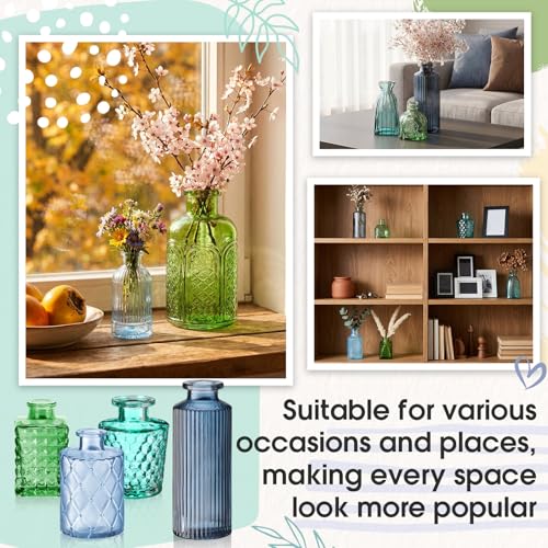 Yaomiao 30 Pcs Glass Bud Vases Centerpieces, Blue Green Series - color: Blue Green Series