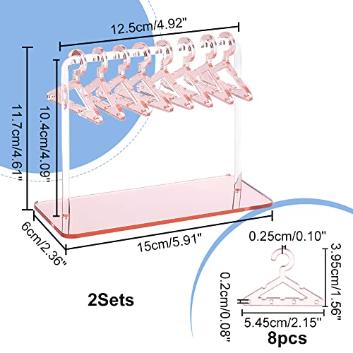PH PandaHall 2 Sets Acrylic Earring Holder, Coat Hanger Jewelry Display Dangle Earring Hanging Organizer Acrylic Ear Studs Display Rack for Retail Show Personal Exhibition, 2.3x4.6x5.9inch - color: Pink