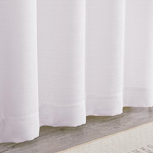 Chyhomenyc White Curtains 63 Inch Length 2 Panels - color: White, size: 40"W x 63"L (Pack of 2)