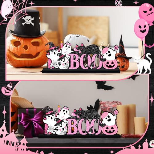 Halloween Pink Table Decorations Centerpiece, Metal Table Sign - style: Pink Ghosts