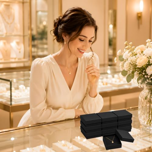 Jewelry Gift Boxes, 40 Pack 3.5x3.5x1 Inch, Black - color: Black, size: 3.5x3.5x1 Inch (Pack of 40)
