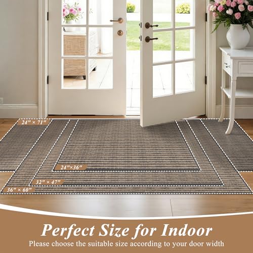 Ileading Door Mat 24"x36" Non-Slip Washable, Super Absorbent Stain Resistant Friendly Muddy Paws Welcome Mat, Entryway Mat for Entrance Bath Laundry, Coffee - color: Coffee, size: 24"x36"