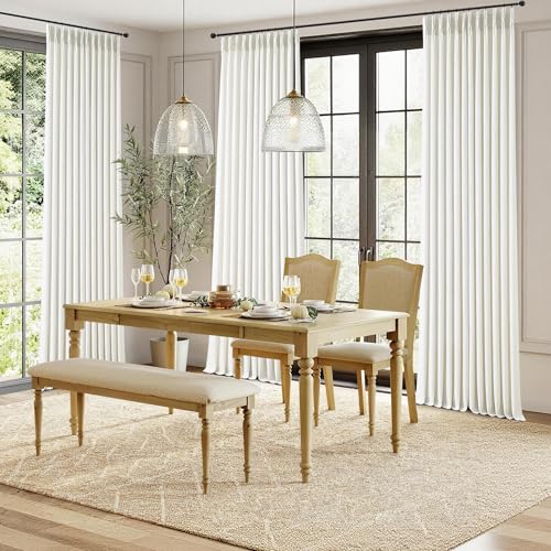 Pinch Pleat 70 inch Long Linen Curtains 2 Panels Set for Window - color: Natural Linen, size: 40"W x 70"L (Pack of 2)