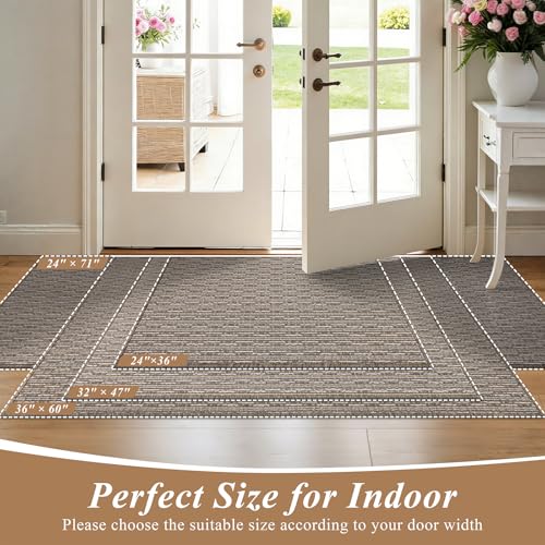 Ileading Door Mat 24"x36" Non-Slip Washable, Super Absorbent Stain Resistant Friendly Muddy Paws Welcome Mat, Entryway Mat for Entrance Bath Laundry, Beige - color: Beige, size: 24"x36"