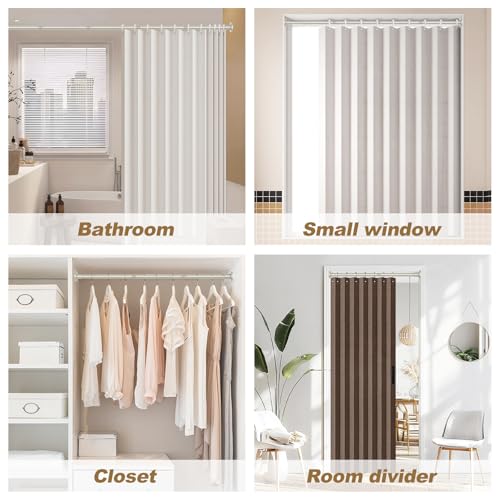 GXOACKJ Brushed Nickel Shower Curtain Rods - 31-68 Inch Spring Tension Shower Rods for Bathroom, Adjustable, No Drilling, No Rust, Stainless Steel - color: Brushed Nickel, size: 31-68 inches