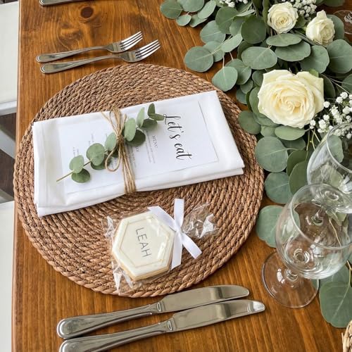 13.8" Set of 8 Brown Round Seagrass Placemats by Laquedecraft