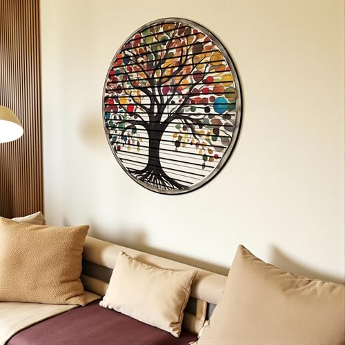 Tree Of Life, Carved Wood Wall Art, 3D Wall Decor, Home Decor, Housewarming Gift, Wall Hangings, Round Wall Art, Wooden Wall Decor,Home Art, Home Decor - color: Serenity, size: 20"L x 20"W