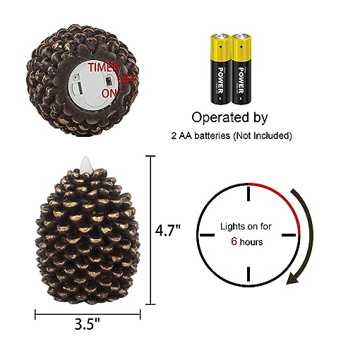 Wondise Flameless Candles with 6H Timer Battery Operated - color: 1-Brown