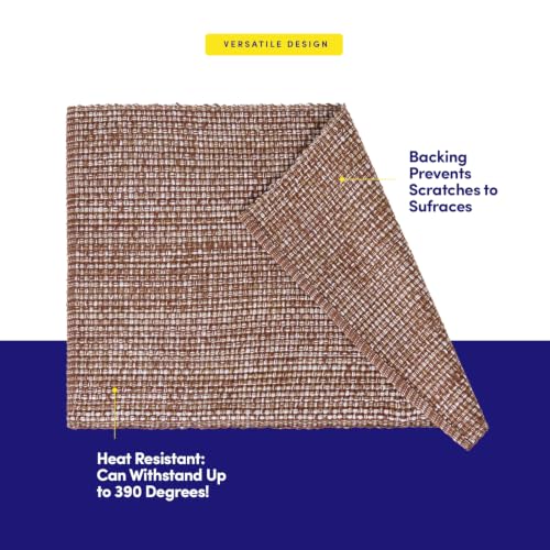 Sweet Home Collection 100% Cotton Placemats for Dining Room Rectangle Two Tone Woven Fabric 13" x 19" Soft Durable Table Mat Set, Set of 4, Chocolate - color: Chocolate, size: Rectangle 13" x 19"