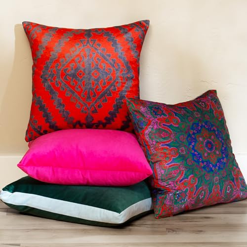 Boho Decorative Throw Pillow Covers, Set of 4, 18x18 Inch Modern Paisley Accent Pillow Covers 4-Pack - color: Modern Mandala