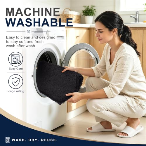 OLANLY Microfiber Small Bathroom Rugs 24x16, Soft Absorbent Bath Mat, Black - color: Black, size: 24" X 16"