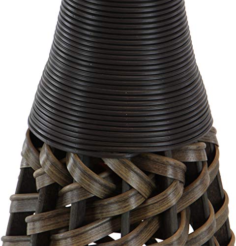 Deco 79 Faux Seagrass Decorative Vase Tall Woven Floor Centerpiece Vase with Dark Brown Wrapped Neck, Vase for Home Decoration 12" x 12" x 48", Brown