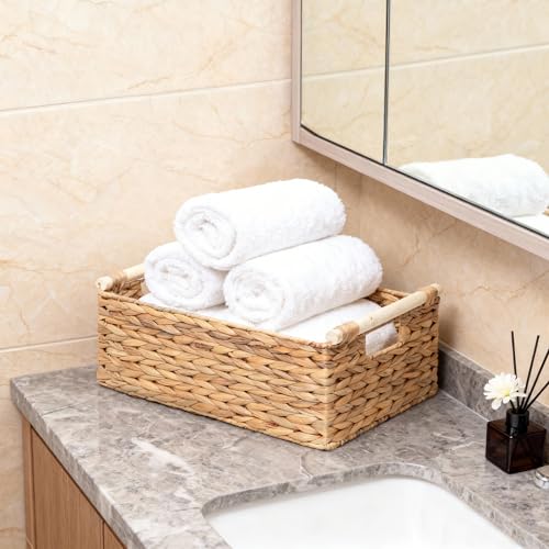 Rectangle Water hyacinth wicker storage basket Organizer(Medium) - size: Medium