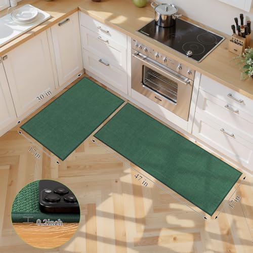 SHACOS Non Slip Kitchen Sink Rug, 17x30 Inch, Green - color: Green, size: 17x30"