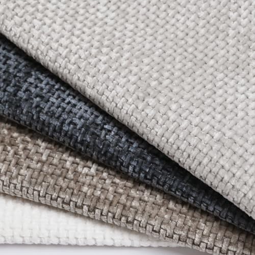 White/Beige/Grey Throw Pillow Covers 16x16 Set of 4, Boho Soft Chenille Couch Pillow Covers, Solid Textured Square Cushion Cases for Sofa Living Room Bedroom Farmhouse Home Decor (Neutral Set) - color: Neutral Beige/Grey, size: 16" x 16" (Pack of 4)