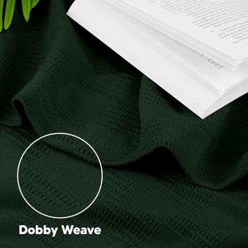 Utopia Bedding 100% Cotton Thermal Blanket Forest Green Queen, 90x90 Inches - color: Forest Green, size: Queen