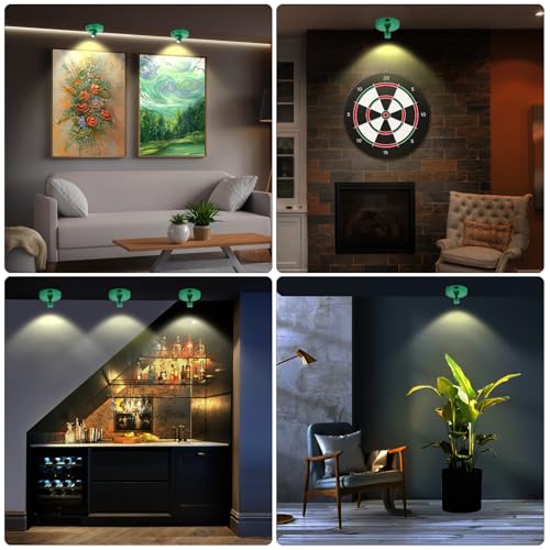 LED Spotlight Battery Powered, Wireless Picture Light with Remote - color: Green