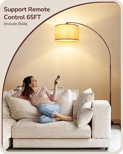 EDISHINE Bronze Modern Floor Lamp with Remote, 78.3" Tall Arc Standing Lamp - style: Modern-Brown
