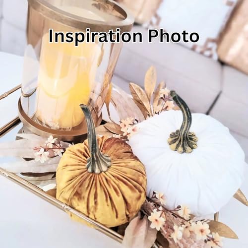 Your Heart's Content Ivory 6.25 inch Velvet Pumpkin (Ivory) - color: Ivory