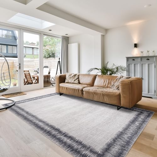 Gertmenian Indoor Boho Area Rug - 5x7 Standard, Non Slip, Super Strong, Ideal for High Traffic Areas in Bedroom, Living Room, Kitchen - Davina, Dark Gray, 24539 - color: Davina, Dark Gray, size: 5' x 7' (Standard)