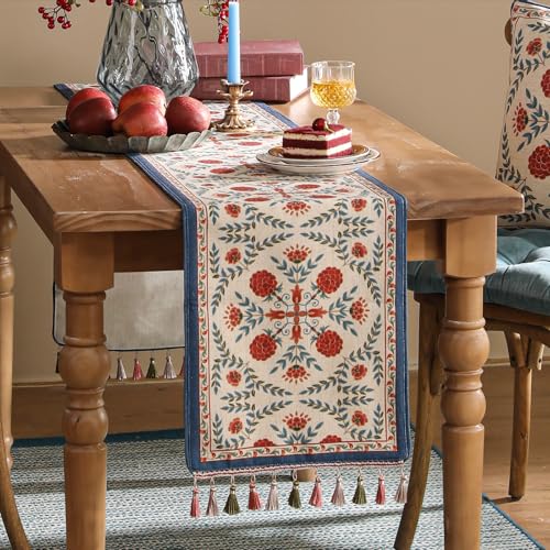 Patdrea Designer French Elegant Linen Table Runner,12"X118"-Puno B - color: Puno B Linen, size: 12"*118"