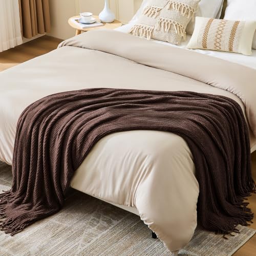 inhand Chenille Taupe Brown Throw Blanket for Couch Bed,50"x60" - color: Taupe Brown, size: 50"x60"