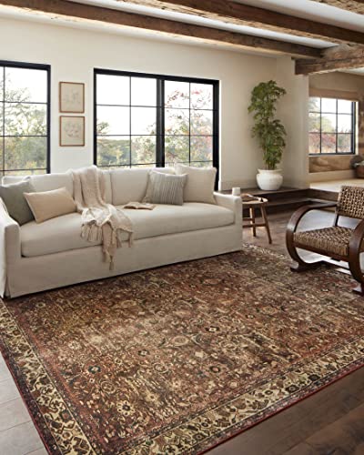 Loloi Magnolia Home Banks Brick/Ivory 2'-0" x 5'-0" Accent Rug - color: Brick / Ivory, size: 2' x 5' (Rectangular)