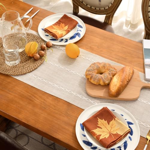 Wracra Rustic Linen Table Runner,Light Coffee Table Runners 108 inches Long - color: Light Coffee, size: 13"×108"