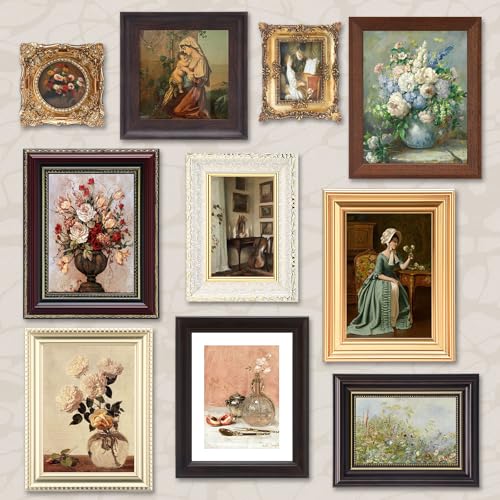 Qunclay 10 Pack Vintage Picture Frames Wall Ornate Antique, Simple Style - style: Simple Style
