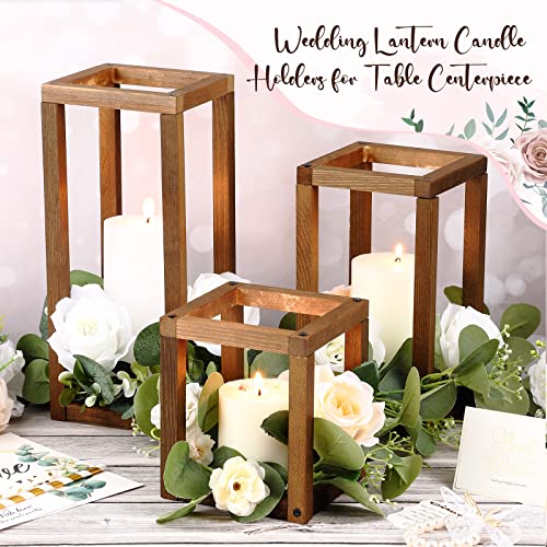 Yaomiao 12 Pcs Wooden Candle Lanterns Bulk