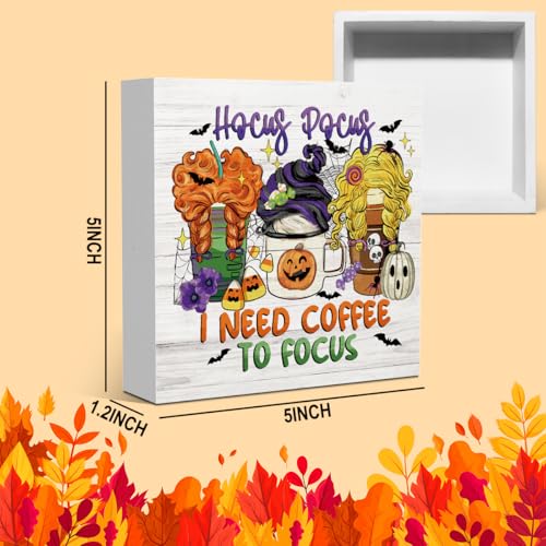 Hocus Pocus Halloween Coffee Decor Sign for Coffee Bar - color: Coffee