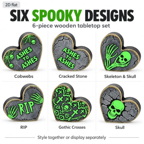 Wooden Heart Halloween Decor Indoor, Halloween Decorations for Home Kitchen - style: Heart