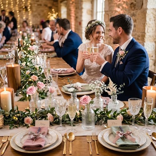 DomeStar 16PCS 3.8 Inch Small Bud Vases for Flowers, Glass Flower Vase Bulk for Table Centerpieces Suitable for Modern Wedding Reception Baby Shower Table Decorations (Pack of 4) - size: Small (Pack of 4)