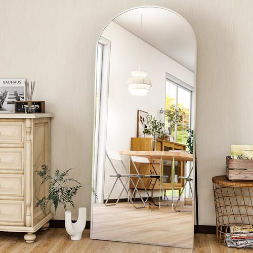 HARRITPURE 56"x21" Arched Full Length Mirror Floor Mirrors - color: Silver, size: 56"L x 21"W