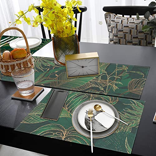 ArtSocket Table Runner and Placemats Set of 6, Tropical Palm - color: Palm