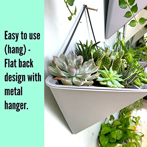 LaLaGreen Wall Planters for Indoor Plant (12in, 4 Pack) Hanging Flower Vase - color: Gray X 4 Pack