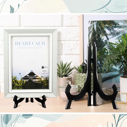HESTYA 3 Pcs Black Acrylic Display Stands, Picture Plate Easel 4.5/7/9.8 in - color: Black
