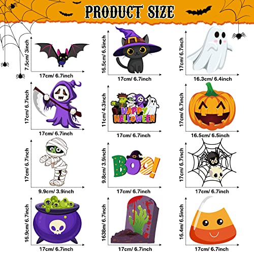 Censen 53 Pcs Halloween Hanging Swirl Decorations - Hanging Halloween Ceiling Streamers Happy Boo Day Witch Pumpkin Ghost Cutout Swirl for Indoor Outdoor Office Supplies(Cute) - style: Cute Style