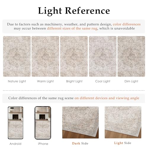 HUGEAR Beige Area Rugs 8x10 Washable Rug Indoor Carpet - color: Multi Beige, size: 8' x 10' (Rectangular)