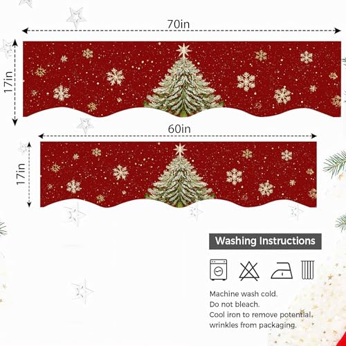 NYZE Christmas Mantel Scarf 60 x 17 Inch Fireplace Mantel Scarf Cover Decoration for Christmas Fireplace Scarf Shelf Top Runner Holiday Winter Home Decor - size: 60 x 17 in, style: Christmas tree