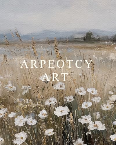ARPEOTCY Extra Large Framed Wall Art, Wildflower Field Floral, 36x54 In - color: Yellow Wildflower Field