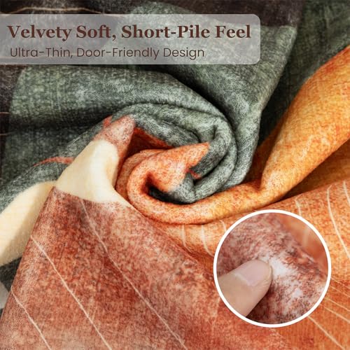 MUJOO Washable Runner Rug 2x6 Area Rug Non Slip Mid Century Modern - color: Terracotta(modern), size: 2' x 6' (Rectangular)