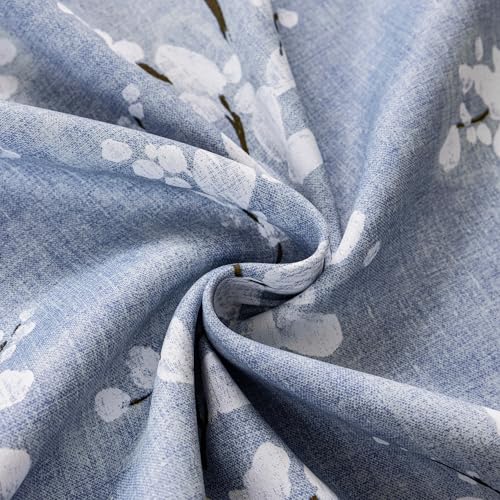 FMFUNCTEX Blue Blackout Floral Curtains, Bedroom, 100X84 Inches, 1 Panel - color: Blue, size: 100"W x 84"L (Pack of 1)
