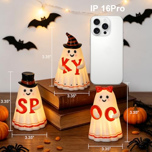 Wondise Spooky Ghost Halloween Flameless Candles with 6hrs Timer - color: 2-Ghost