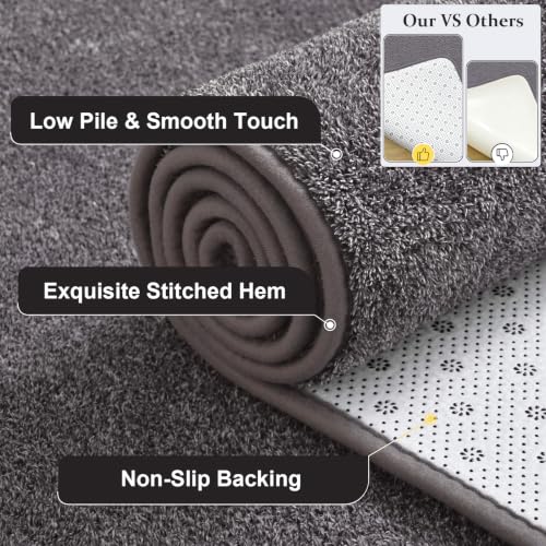 Keeko 2x4 Area Rugs for Living Room,Soft Washable Memory Foam Bedroom Rug - color: Darkgrey, size: 2' X 4' (Rectangular)